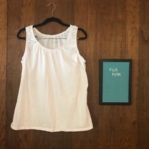 Merona Classic Basic White Tank Ruched Size 2X